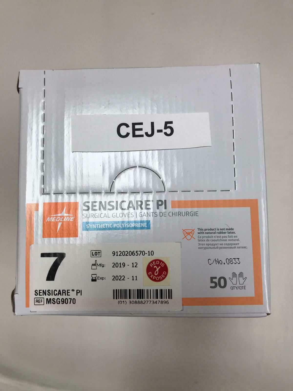 Medline Sensicare PI Surgical Gloves MSG9070 7 - 50 Count in Box | CEJ-5 DIAGNOSTIC ULTRASOUND MACHINES FOR SALE
