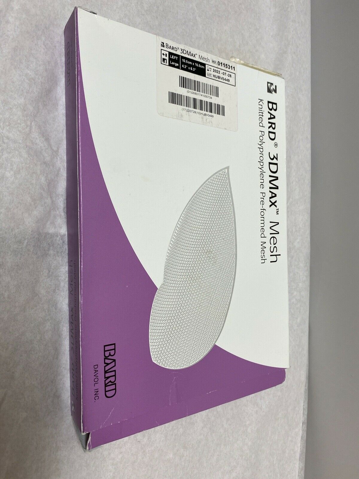 Bard 3DMax Mesh Left Large 0115311 | CEDESP-138 DIAGNOSTIC ULTRASOUND MACHINES FOR SALE