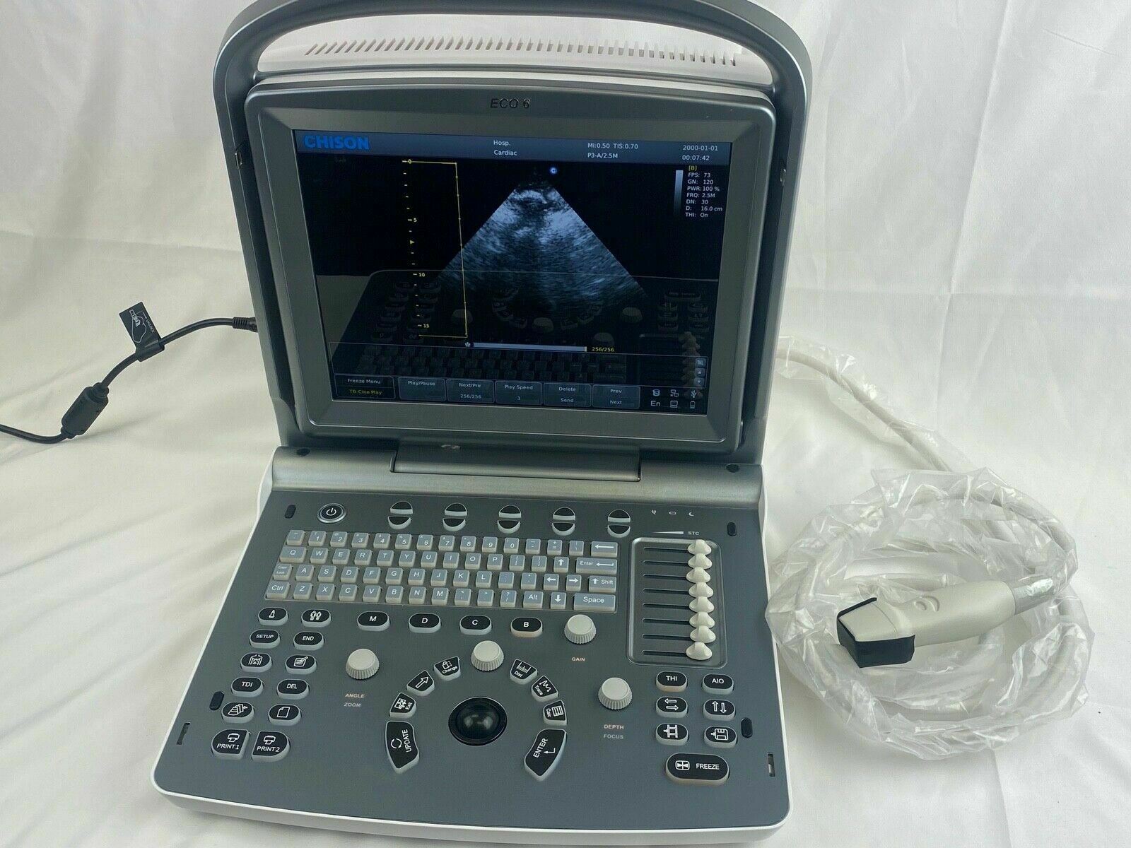 Chison ECO6 Portable Color doppler Ultrasound with CW and phase array probe P3E DIAGNOSTIC ULTRASOUND MACHINES FOR SALE