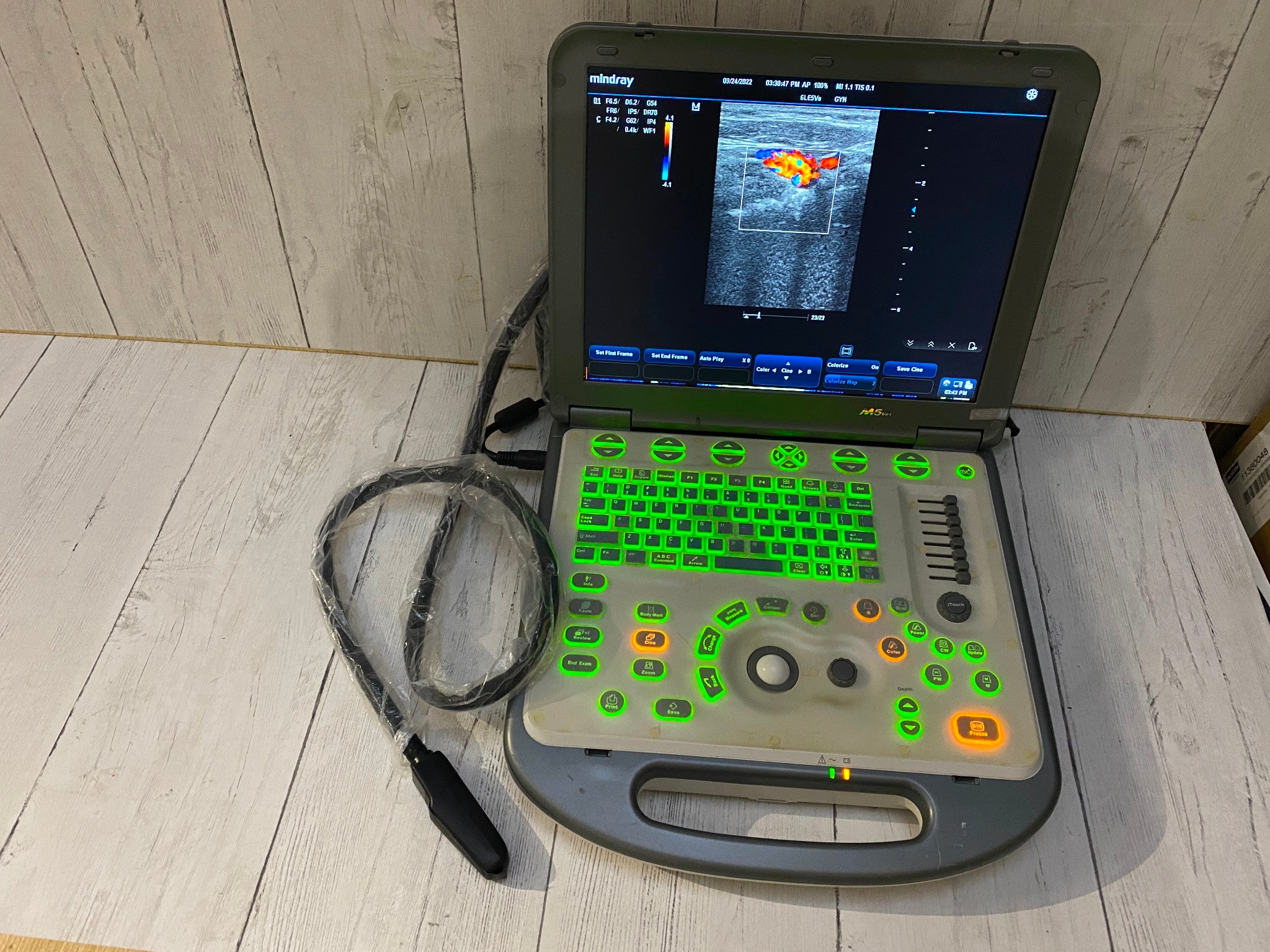 MindRay M5 Vet veterinary Ultrasound with equine/bovine rectal probe 6LE5VS DIAGNOSTIC ULTRASOUND MACHINES FOR SALE