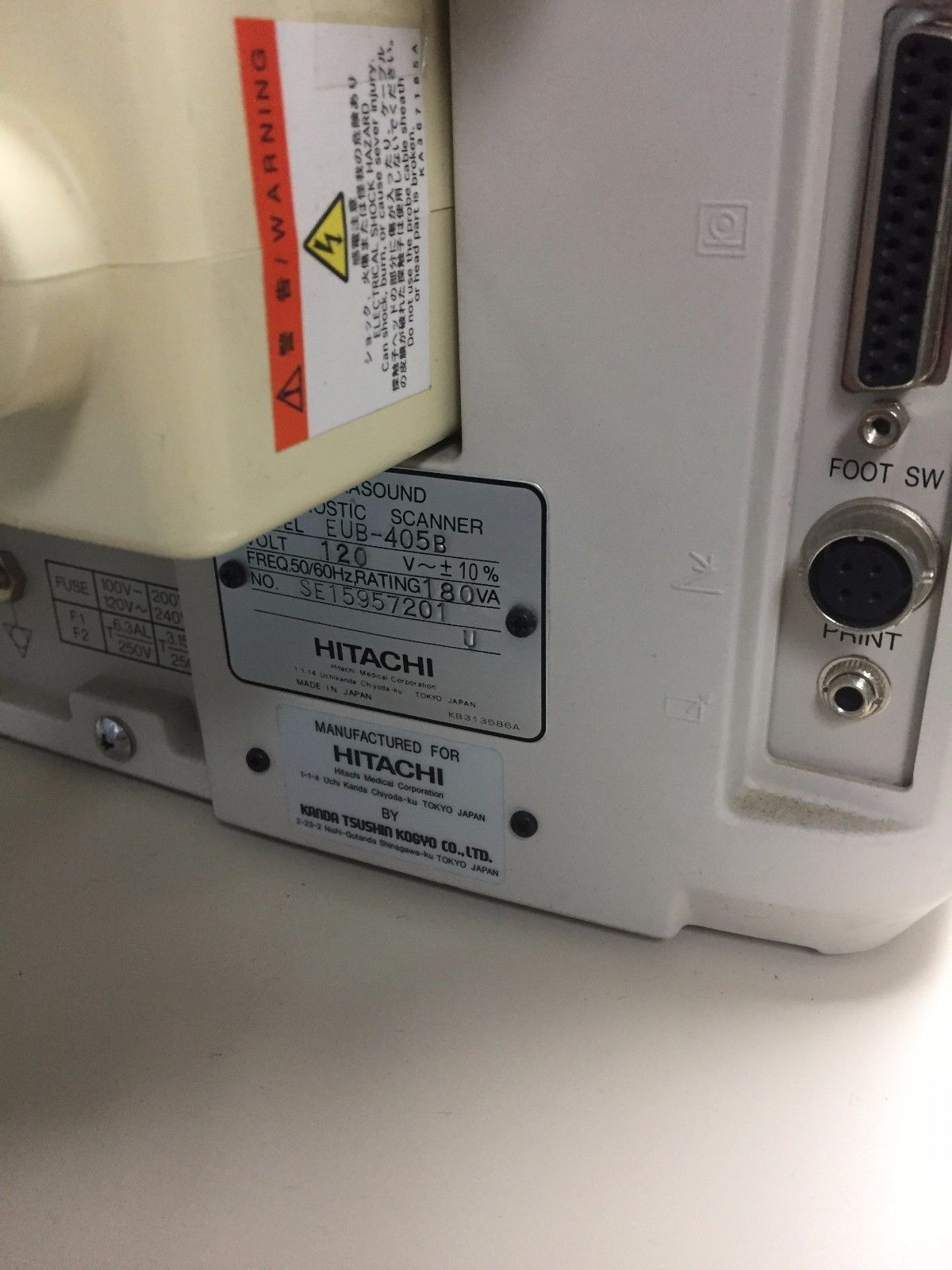 Hitachi EUB-405 Plus Ultrasound / 2 probes / 2 transducer port / printer DIAGNOSTIC ULTRASOUND MACHINES FOR SALE