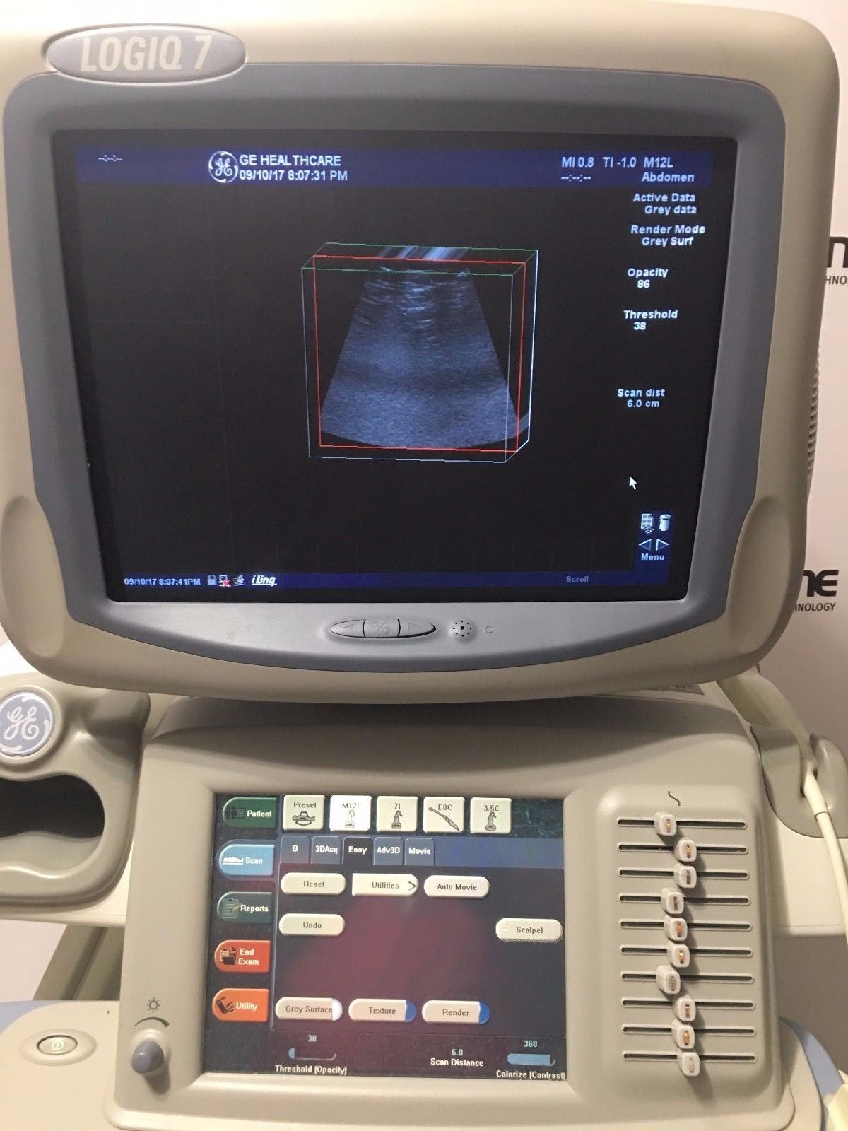 GE Logiq 9 Ultrasound System with 3.5C, E8C, 7L, 10L, and M12L Transducers DIAGNOSTIC ULTRASOUND MACHINES FOR SALE