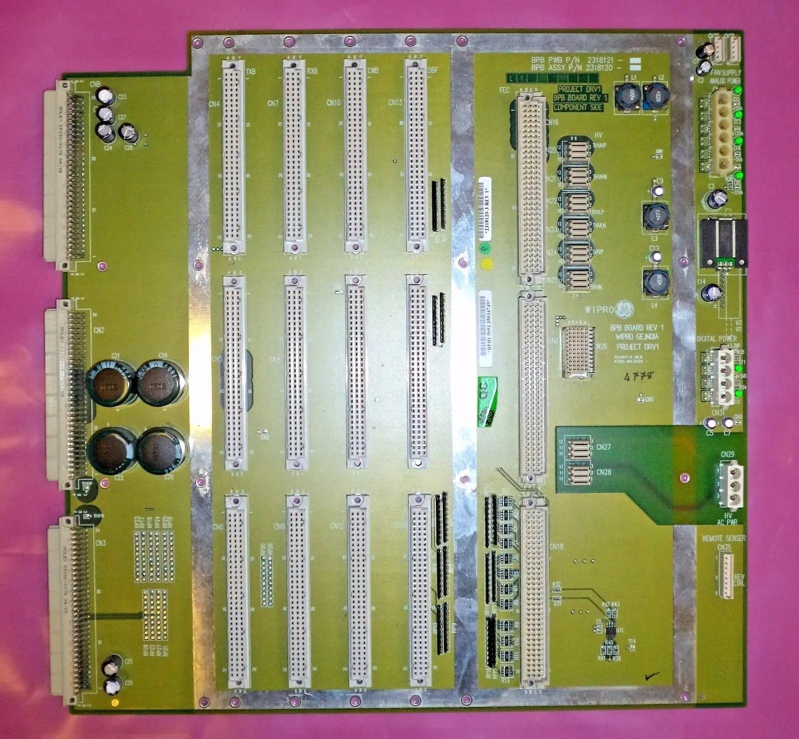 GE Logiq 3 Ultrasound Backplane Board (PN: 2318120-3) DIAGNOSTIC ULTRASOUND MACHINES FOR SALE