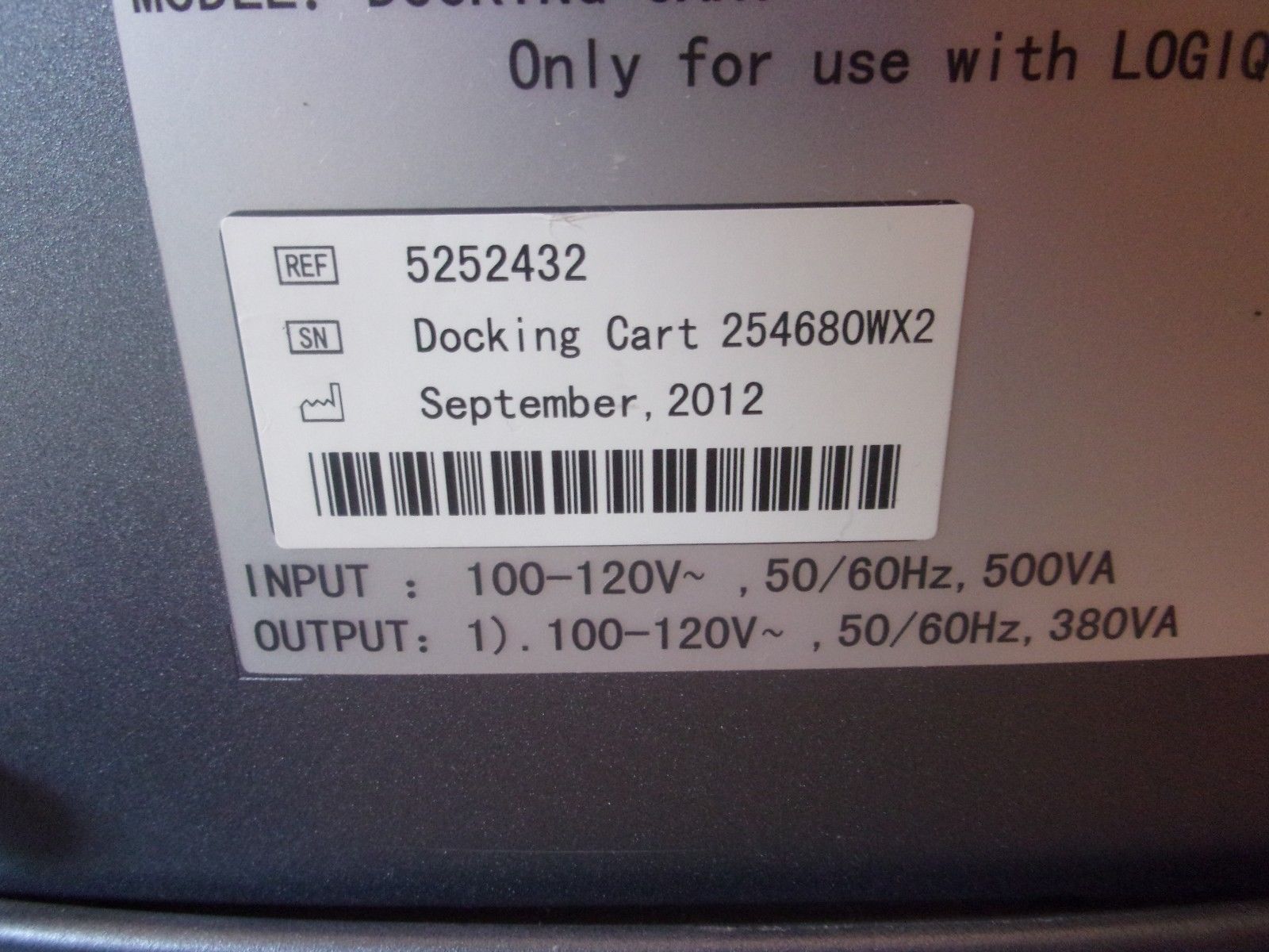 GE LOGIQ E ULTRASOUND With 12L-RS Probe And DOCKING CART DIAGNOSTIC ULTRASOUND MACHINES FOR SALE