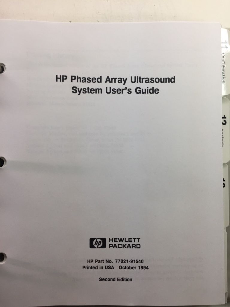 HP Phased Array Ultrasound System User Manuel