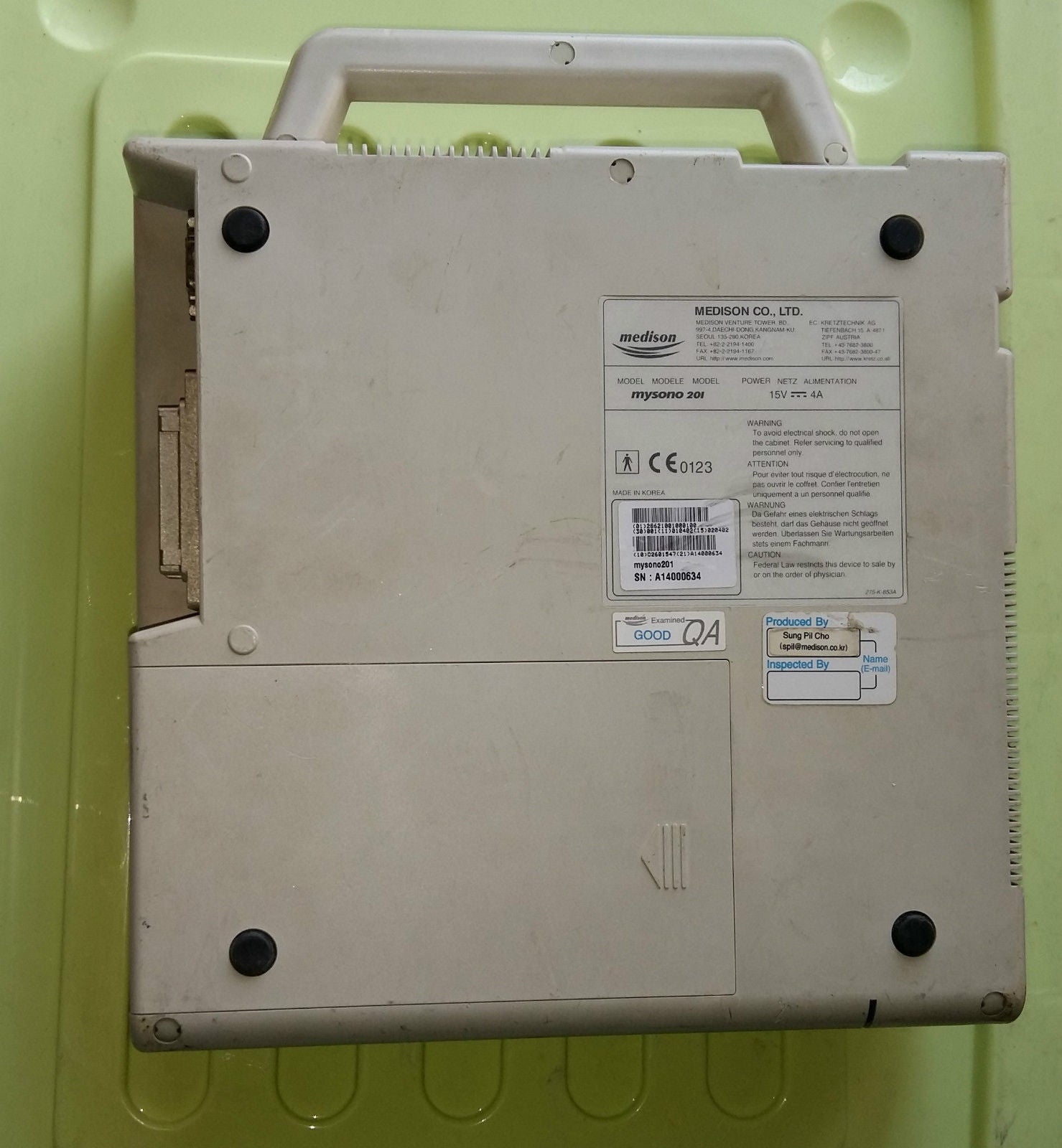 Medison / Samsung mysono 201 personal digital ultrasound / Parts DIAGNOSTIC ULTRASOUND MACHINES FOR SALE