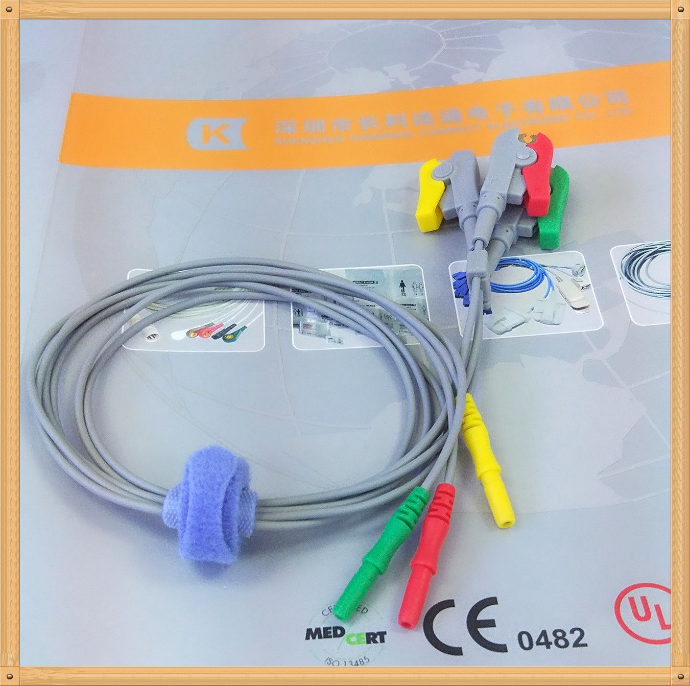 Din Style Safety ECG Leadwires 3 Leads,Grabber,IEC,0.6M DIAGNOSTIC ULTRASOUND MACHINES FOR SALE