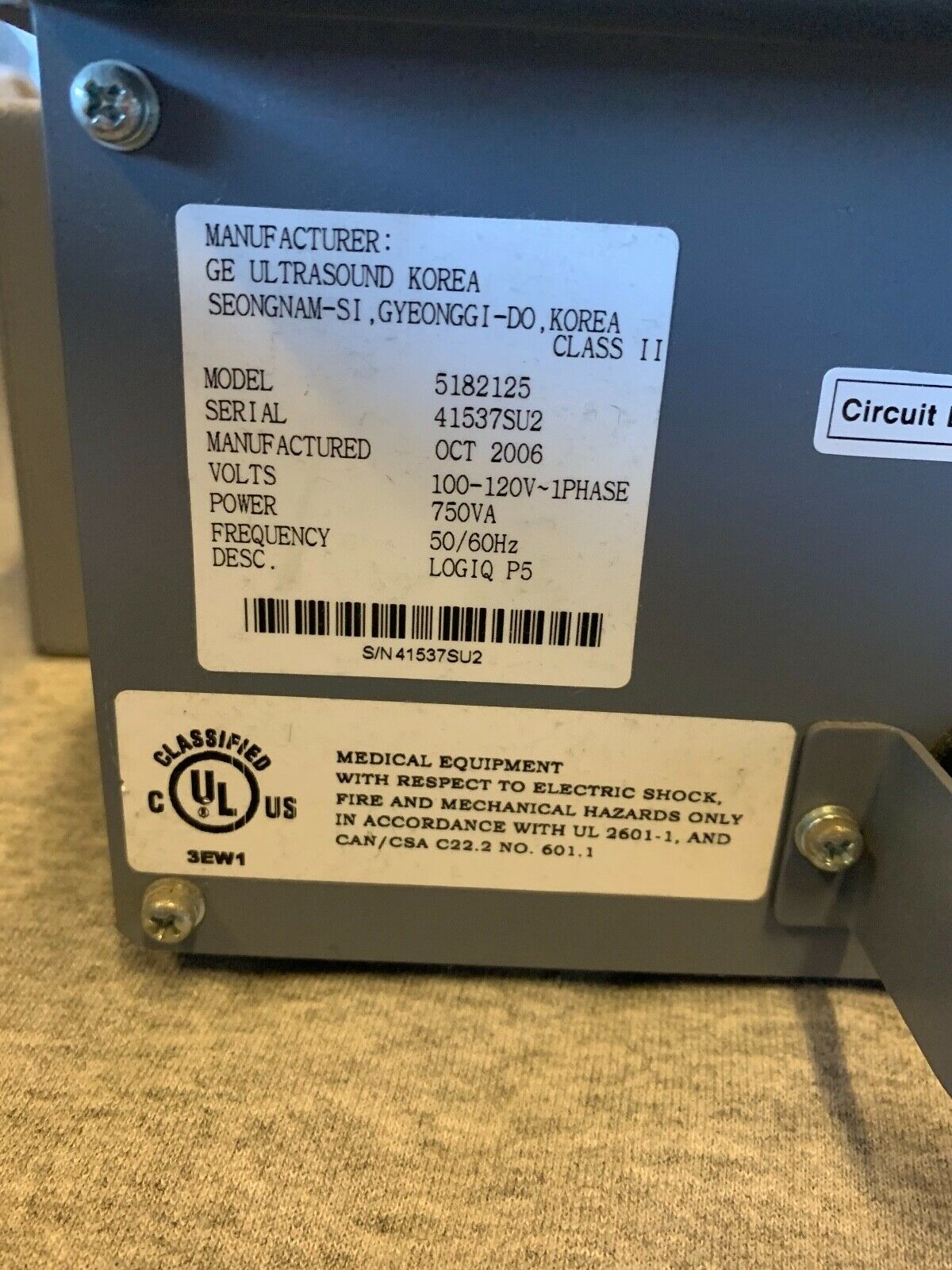 GE Logiq P5 Ultrasound High Voltage AC Power Supply - 5140517 / 5182125 DIAGNOSTIC ULTRASOUND MACHINES FOR SALE