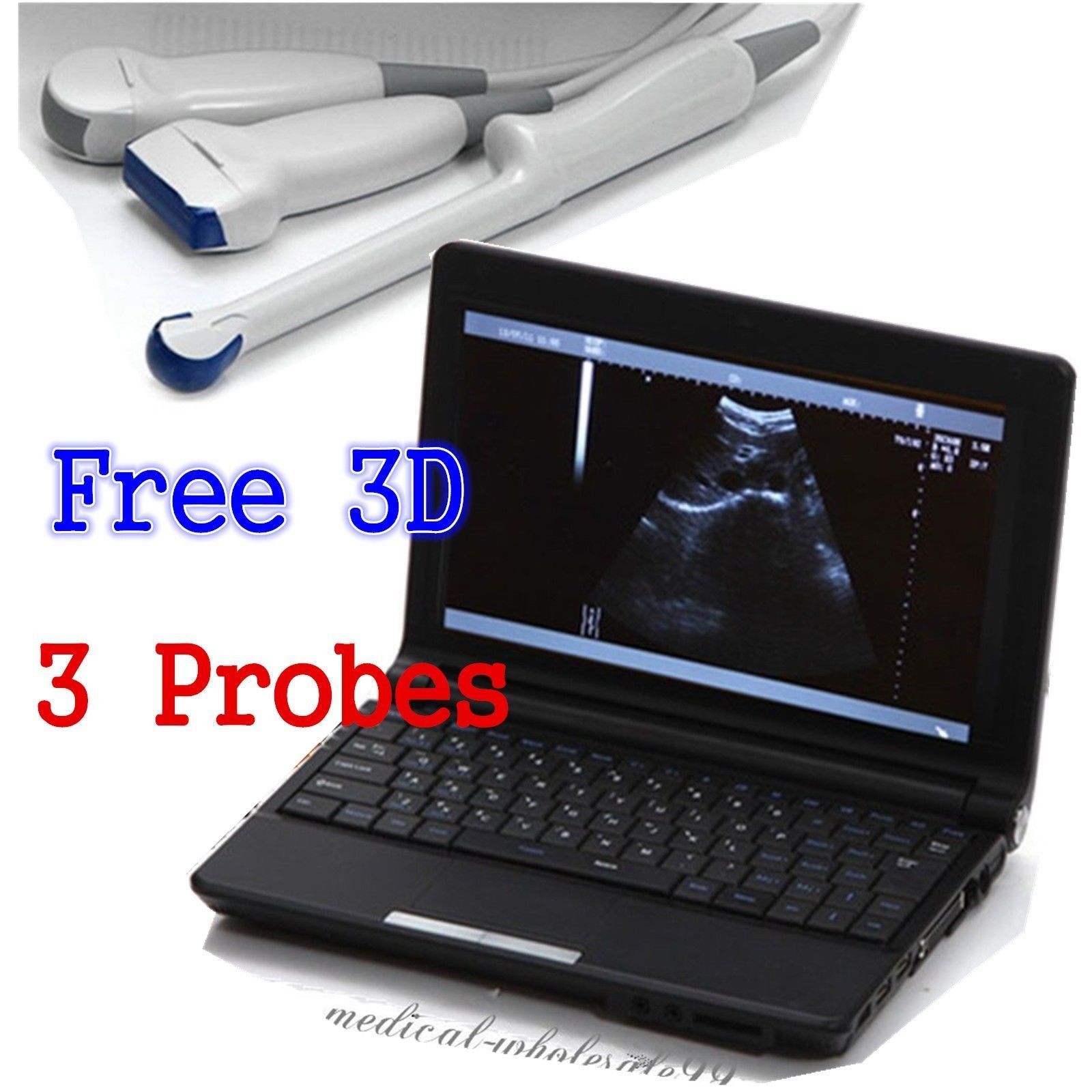 Laptop Machine Ultrasound Scanner Machine Curve + Linear + TV 3 Probes 3D Sale DIAGNOSTIC ULTRASOUND MACHINES FOR SALE