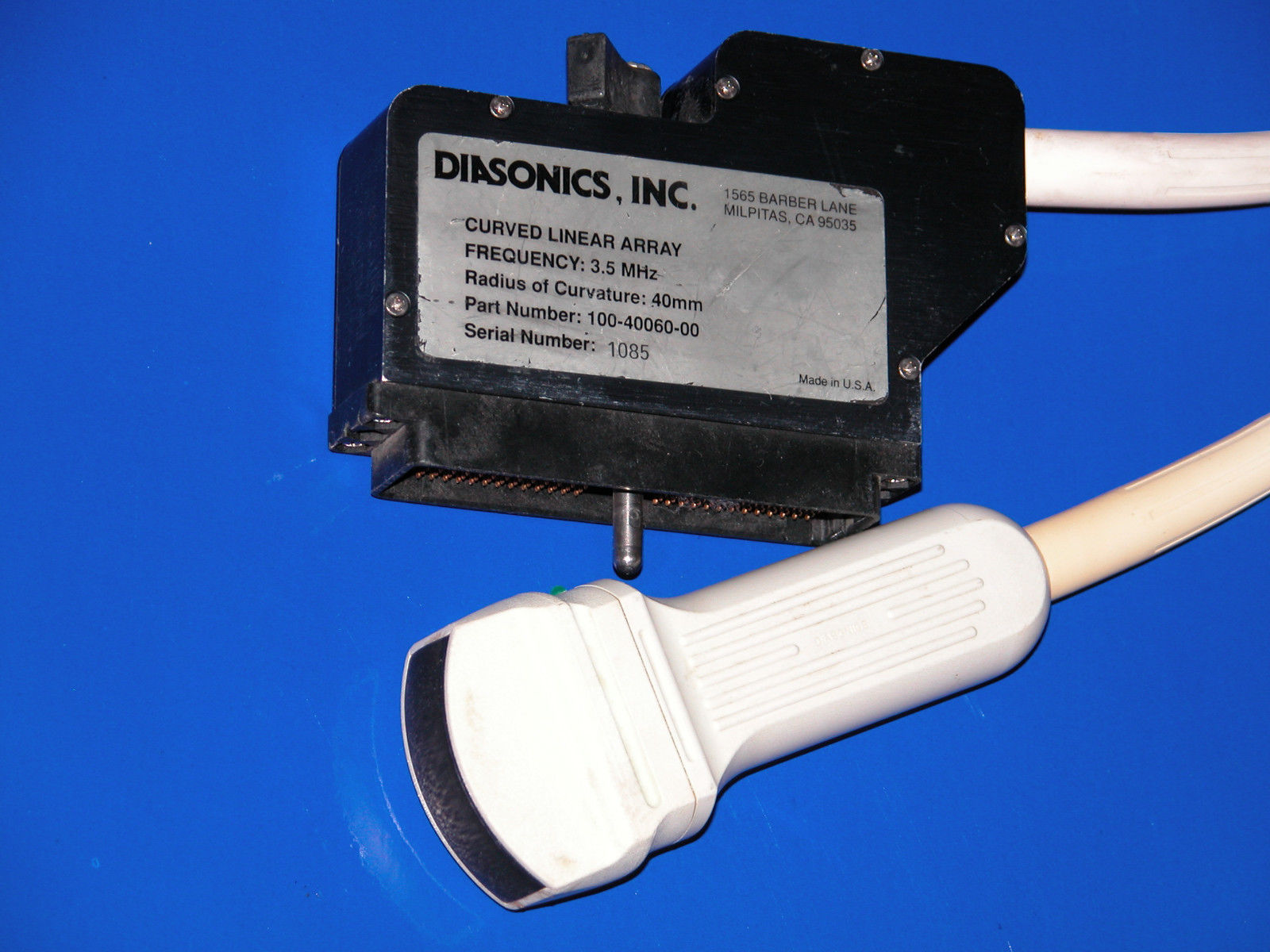 Diasonics probe - CLA - curved linear array - 3.5 MHZ DIAGNOSTIC ULTRASOUND MACHINES FOR SALE