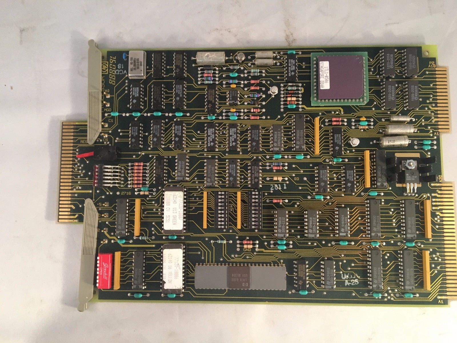 a close up of a printed circuit board