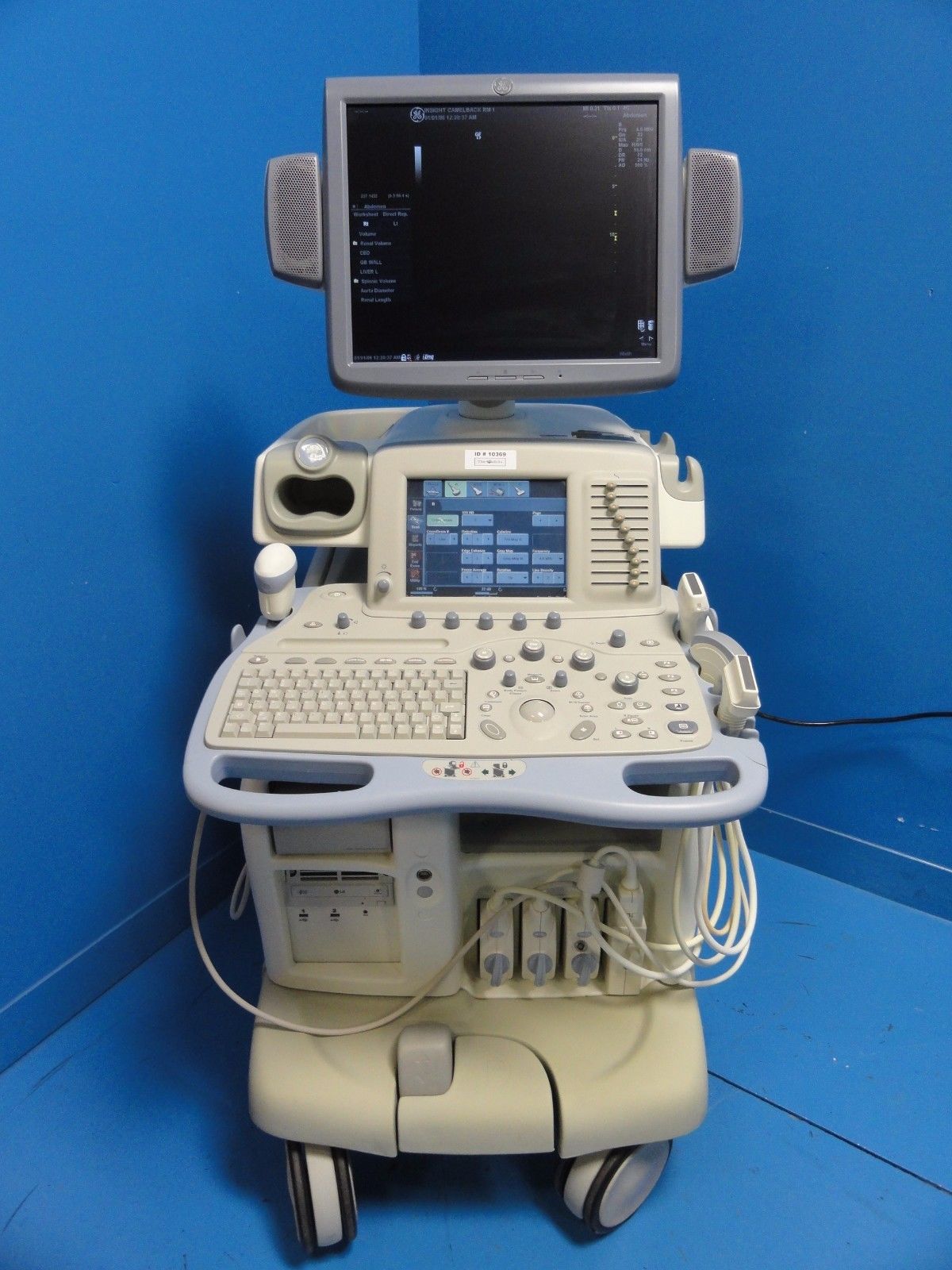 GE Logiq 9 LCD Ultrasound System W/ M12L, 7L, 4C, 4D3C-L Probes & Printer 10369 DIAGNOSTIC ULTRASOUND MACHINES FOR SALE