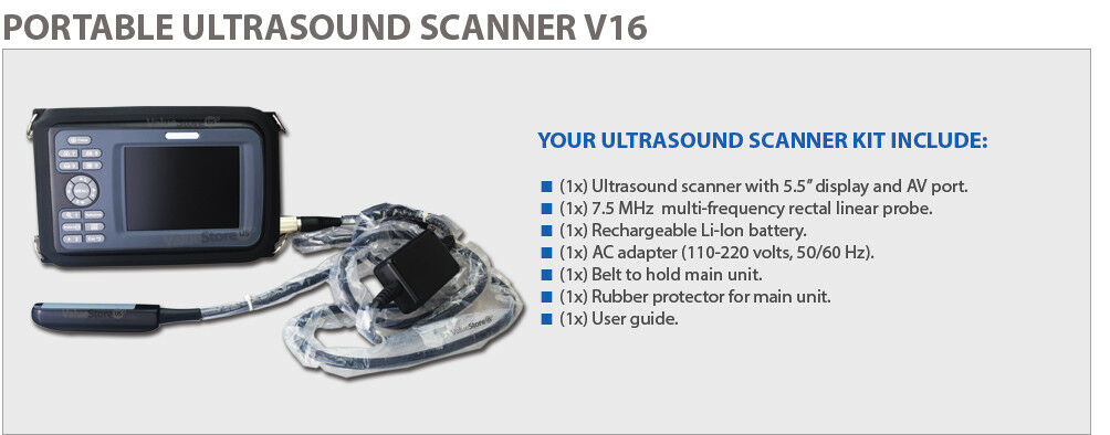 Portable Ultrasound Scanner Veterinary with 7.5 MHz Rectal Probe - Equine & Cow DIAGNOSTIC ULTRASOUND MACHINES FOR SALE
