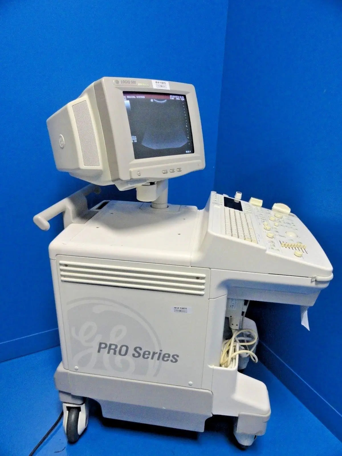 GE Logiq 500 Pro Series Ultrasound W/ C358, S222, LA39 Probes & Printer ~ 13875 DIAGNOSTIC ULTRASOUND MACHINES FOR SALE