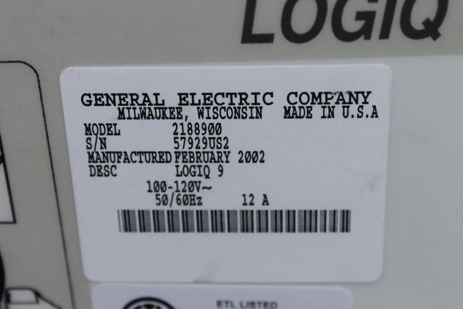 GE LOGIQ 9 ULTRASOUND 2188900 WITH SONY UP-51MDU PRINTER DIAGNOSTIC ULTRASOUND MACHINES FOR SALE