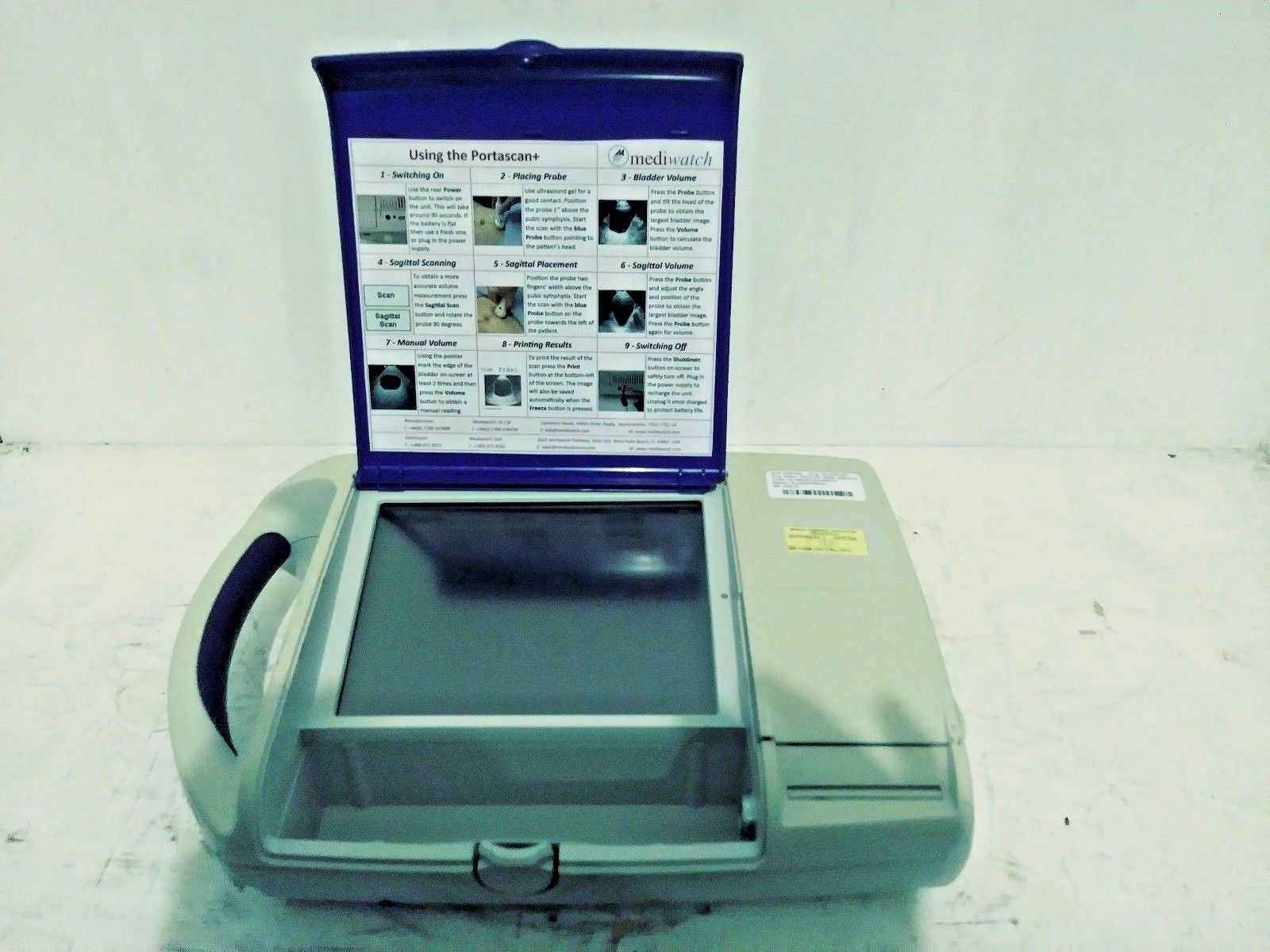 MEDIWATCH PA00252 PORTASCAN PLUS ULTRASOUND BLADDER SCANNER PORTABLE TOUCHSCREEN DIAGNOSTIC ULTRASOUND MACHINES FOR SALE