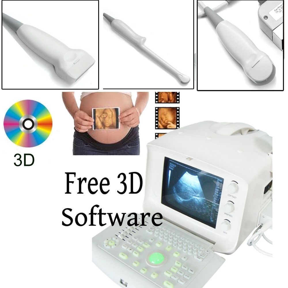 Digital Ultrasound Scanner +3 Probes Transvaginal Linear Mirco Convex w free 3D DIAGNOSTIC ULTRASOUND MACHINES FOR SALE