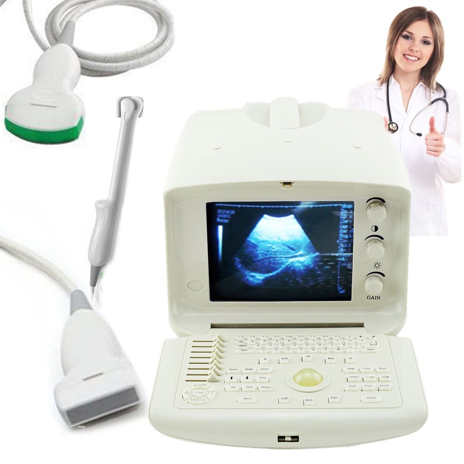 Portable 3D Ultrasound Scanner Machine system Convex & Vaginal & Linear 3 Probes 190891958228 DIAGNOSTIC ULTRASOUND MACHINES FOR SALE
