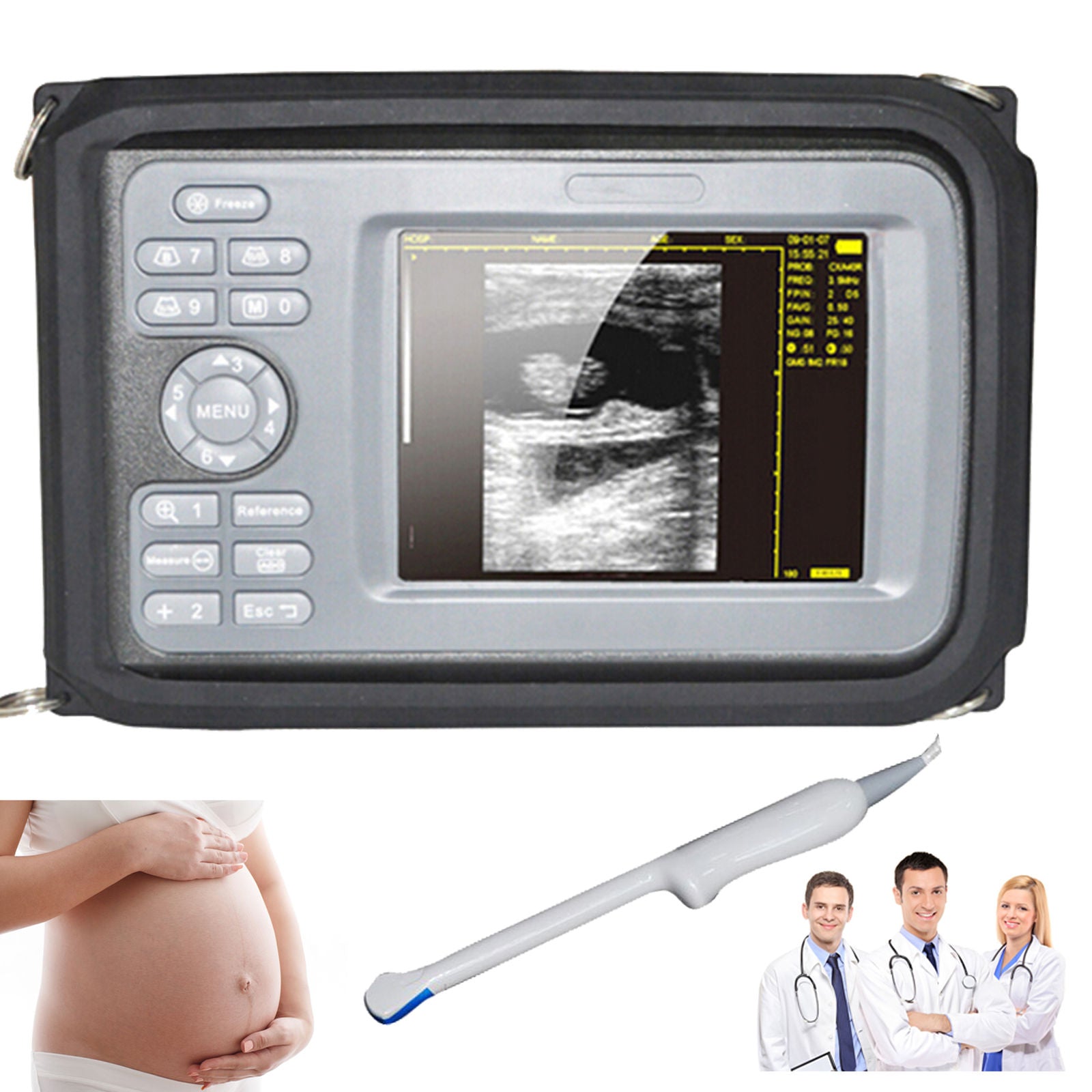 Digital Portable Handheld Ultrasound Scanner Machine+Transvaginal Probe 5.5"LCD DIAGNOSTIC ULTRASOUND MACHINES FOR SALE