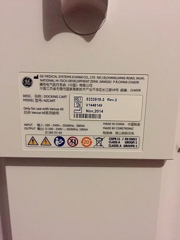 GE Venue 40 Ultrasound Unit with Stand and Two Probes (see description) DIAGNOSTIC ULTRASOUND MACHINES FOR SALE