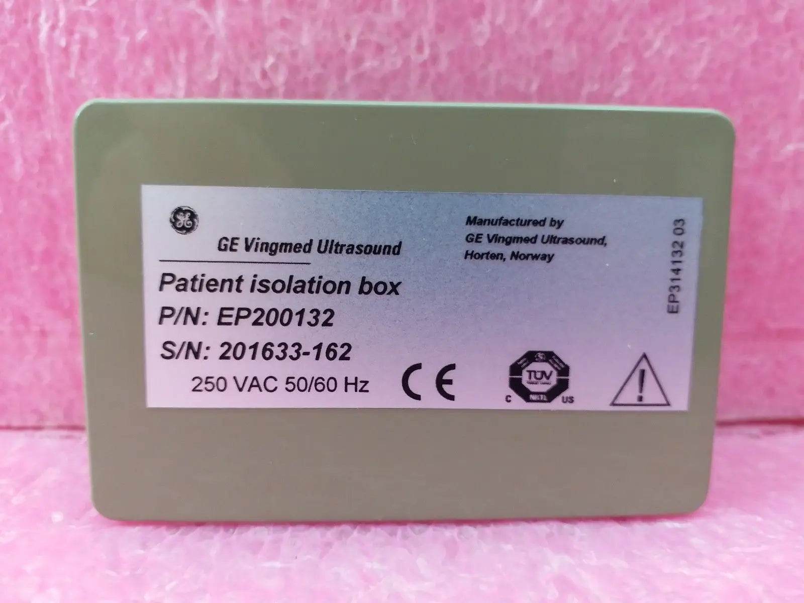 GE Vingmed Ultrasound Patient Isolation Box EP200132 250 VAC 50/60 Hz DIAGNOSTIC ULTRASOUND MACHINES FOR SALE
