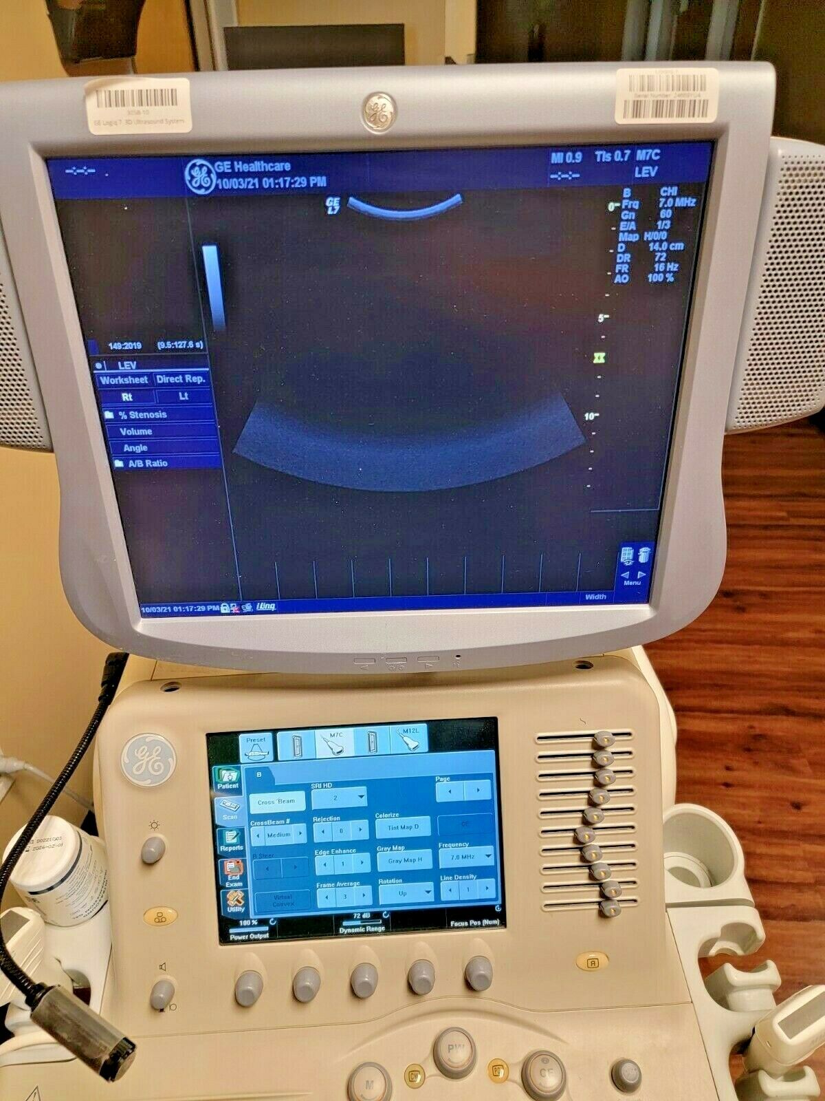 GE Logiq 7 Ultrasound with M7C and M12L Probes DIAGNOSTIC ULTRASOUND MACHINES FOR SALE