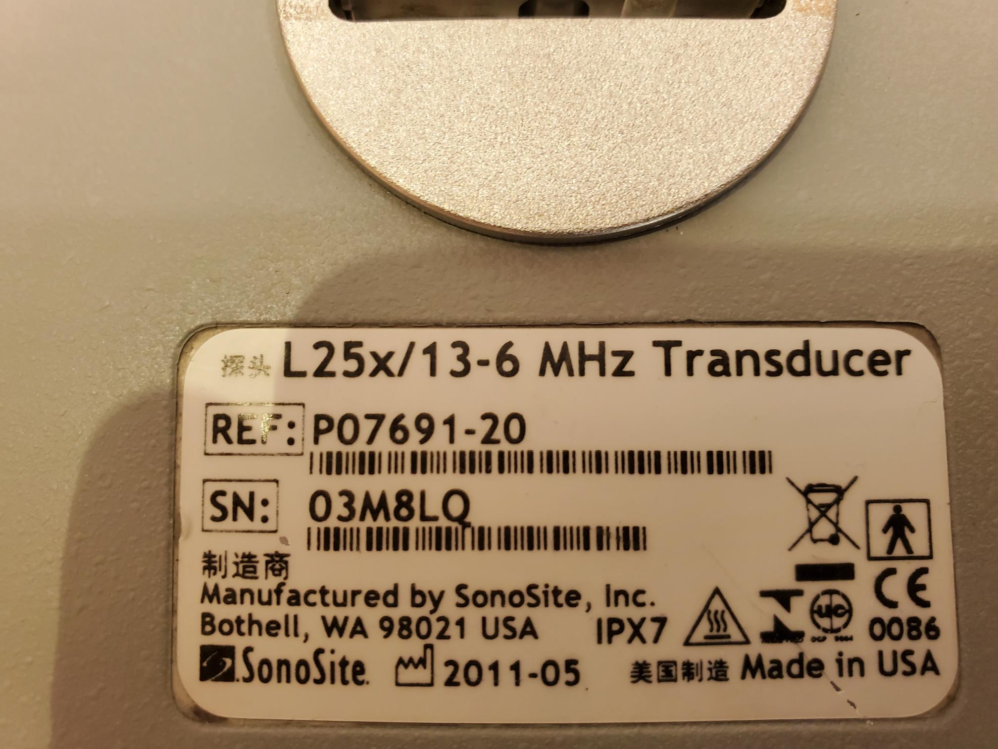 SonoSite L25X Linear array probe L25X 13-6Mhz Transducer DIAGNOSTIC ULTRASOUND MACHINES FOR SALE
