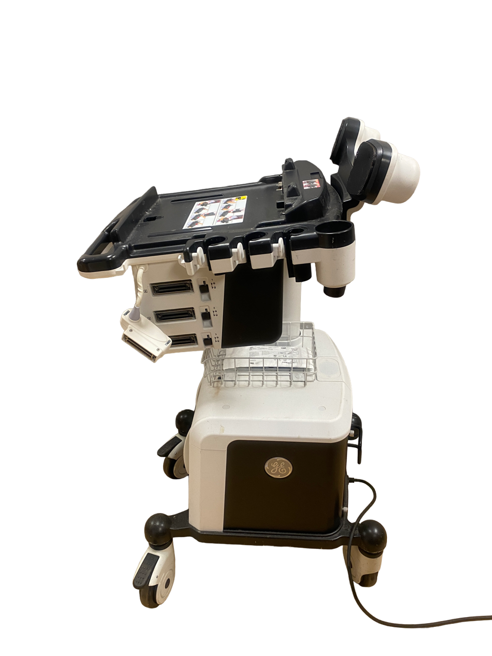 Cart Trolley for GE Logiq E and I ,DOM 2014 with Triple probe connector-Docking DIAGNOSTIC ULTRASOUND MACHINES FOR SALE