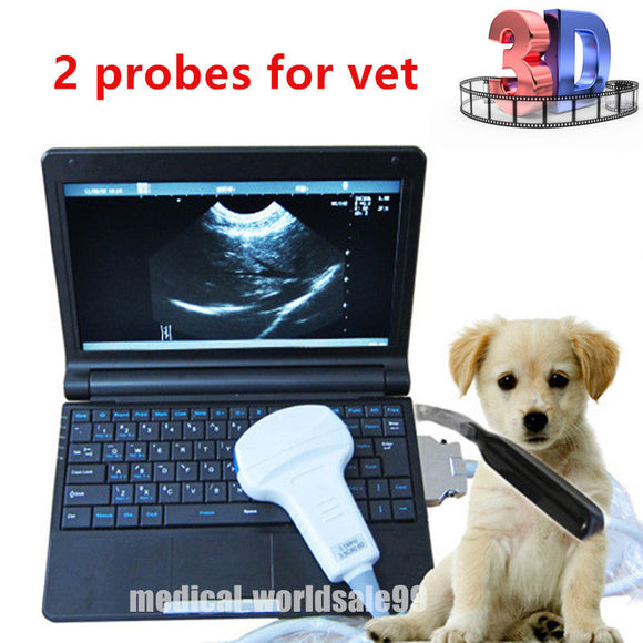Laptop Machine Veterinary Ultrasound Scanner Trans-Rectal +Convex Probes CE Sale