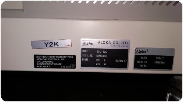 ALOKA SSD-620 DIAGNOSTIC ULTRASOUND SYSTEM W/ PROBES @ (163919) DIAGNOSTIC ULTRASOUND MACHINES FOR SALE