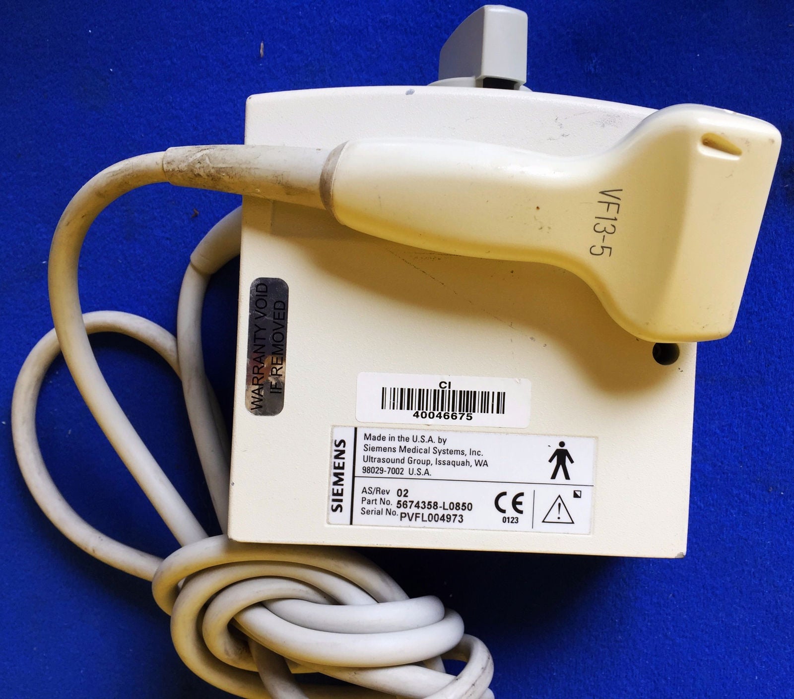 SIEMENS VF13-5 ULTRASOUND TRANSDUCER LINEAR PROBE ELEGRA ACUSON FREESHIP DIAGNOSTIC ULTRASOUND MACHINES FOR SALE