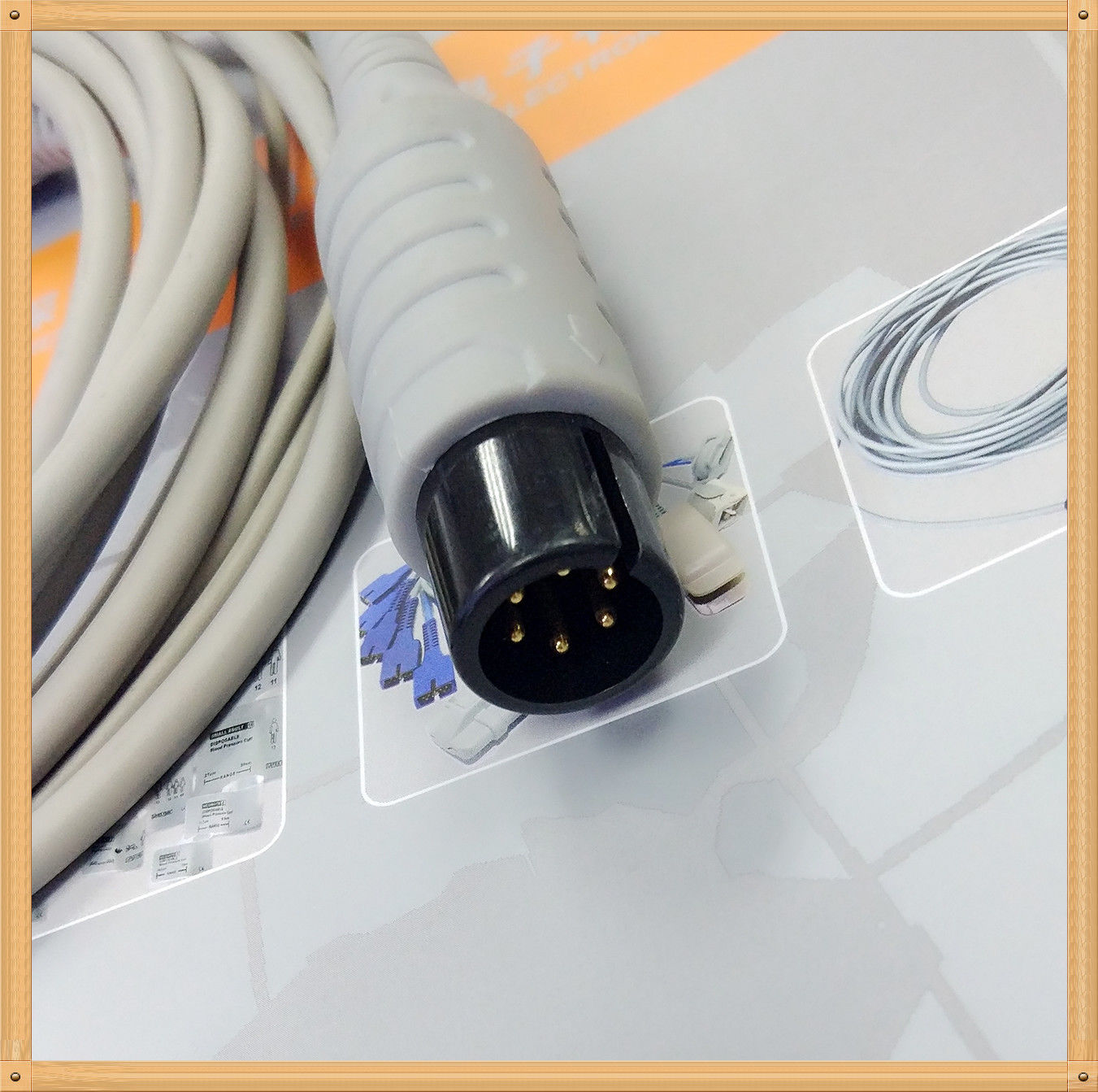 Generic AAMI 6 Pin One Piece ECG Cable 3 Leads Snap IEC DIAGNOSTIC ULTRASOUND MACHINES FOR SALE