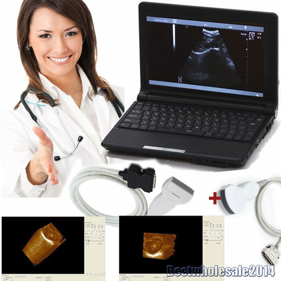 Laptop Ultrasound Scanner  Convex & Linear + 3D 2 Probes USB Port Free 3D