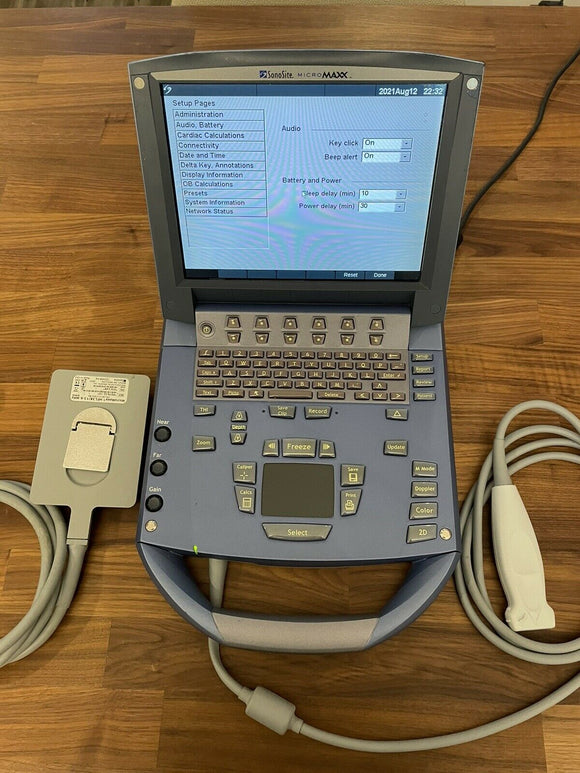 SONOSITE MICROMAXX 2008 CW DOPPLER W/ 2 Probes PORTABLE ULTRASOUND