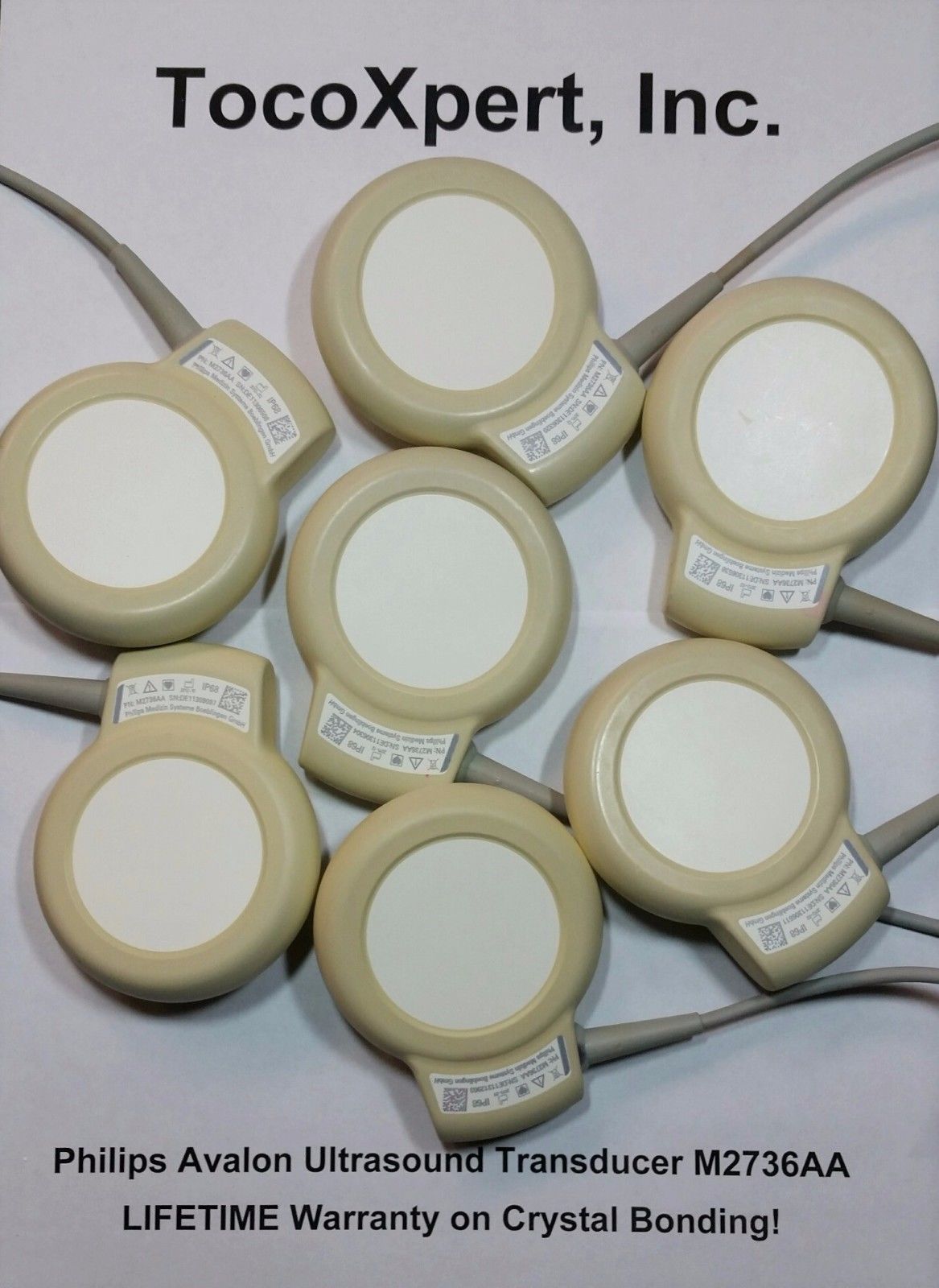 ultrasound transducers white and yellow