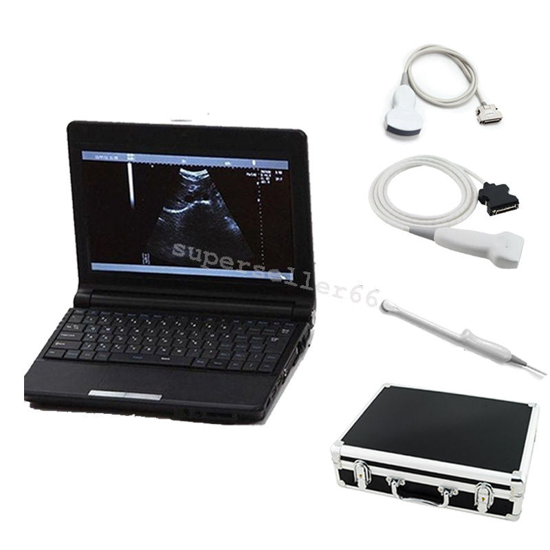 LCD Laptop B-Ultrasound Scanner +Convex ,Linear,Transvaginal 3 Probes +Free Box DIAGNOSTIC ULTRASOUND MACHINES FOR SALE