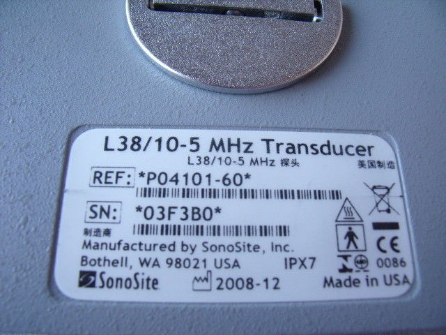 SonoSite L38 10-5 MHz Transducer Linear Ultrasound Probe for Titan, 180 Plus !B8 DIAGNOSTIC ULTRASOUND MACHINES FOR SALE