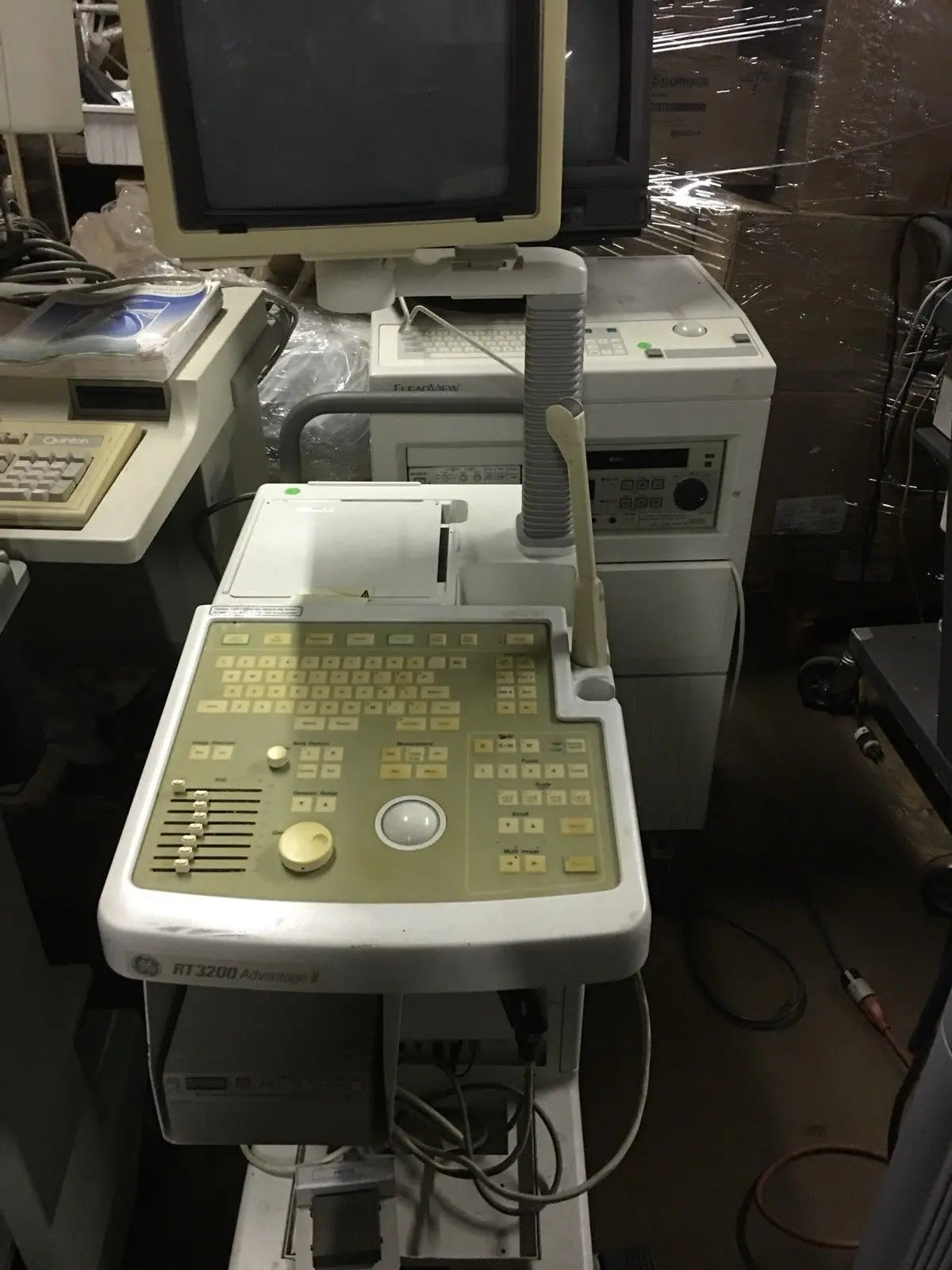 GE RT3200 ADVANTAGE II ULTRASOUND SYSTEM W Probe/footswitch DIAGNOSTIC ULTRASOUND MACHINES FOR SALE