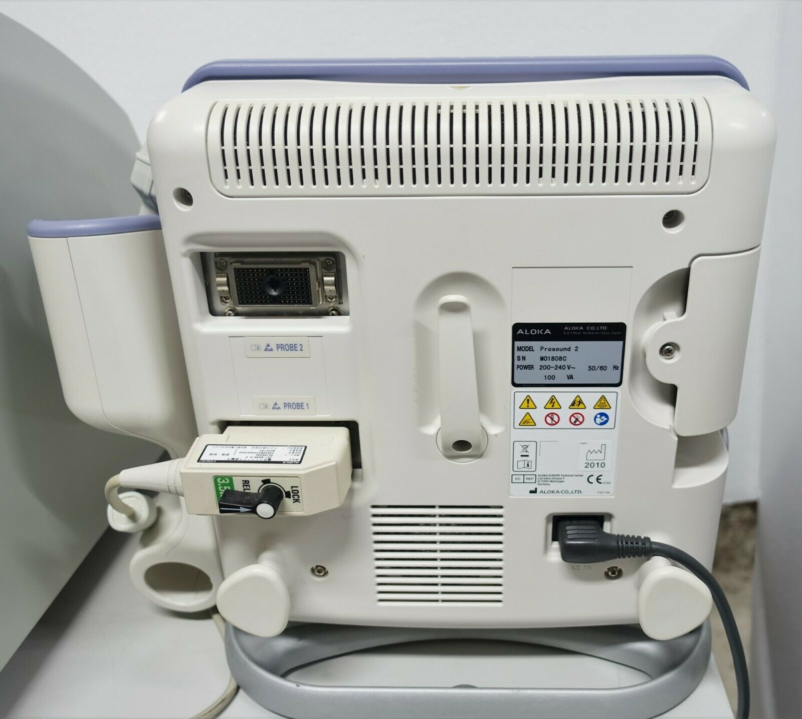 HITACHI ALOKA PROSOUND 2 DIAGNOSTIC ULTRASOUND P2 PORTABLE w UST-934N-3.5 PROBE DIAGNOSTIC ULTRASOUND MACHINES FOR SALE