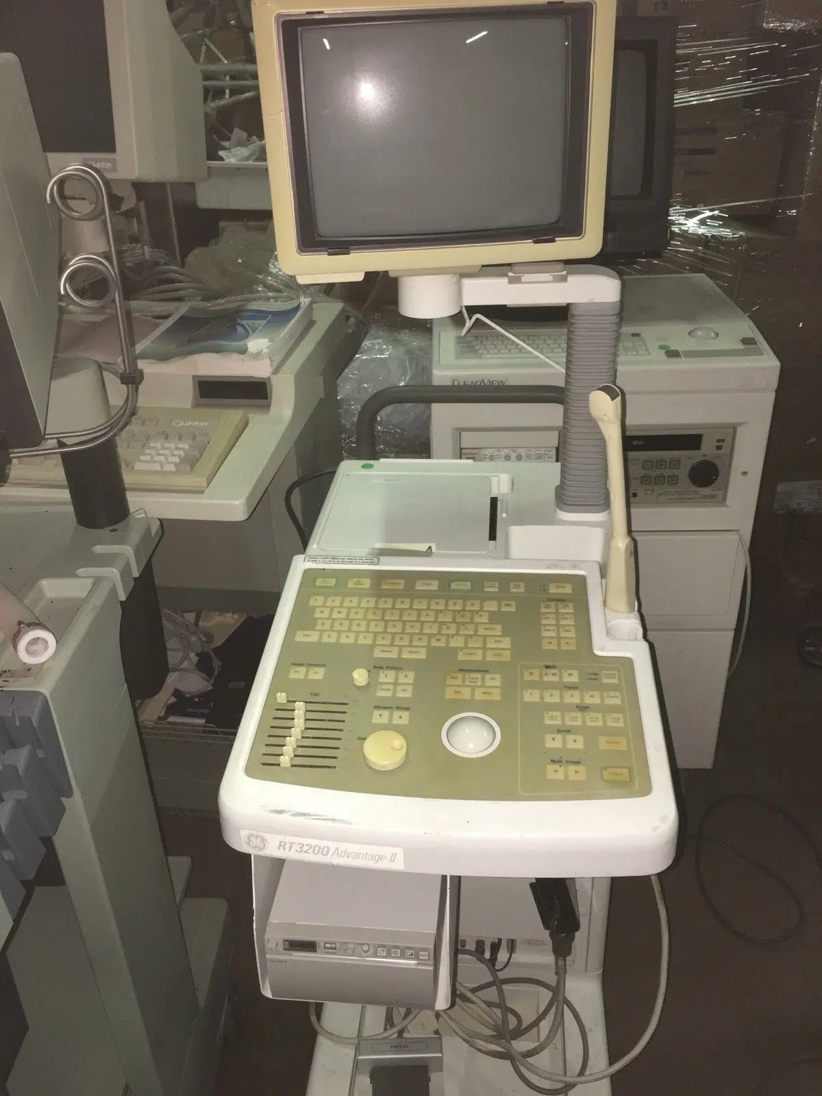 GE RT3200 ADVANTAGE II ULTRASOUND SYSTEM W Probe/footswitch DIAGNOSTIC ULTRASOUND MACHINES FOR SALE