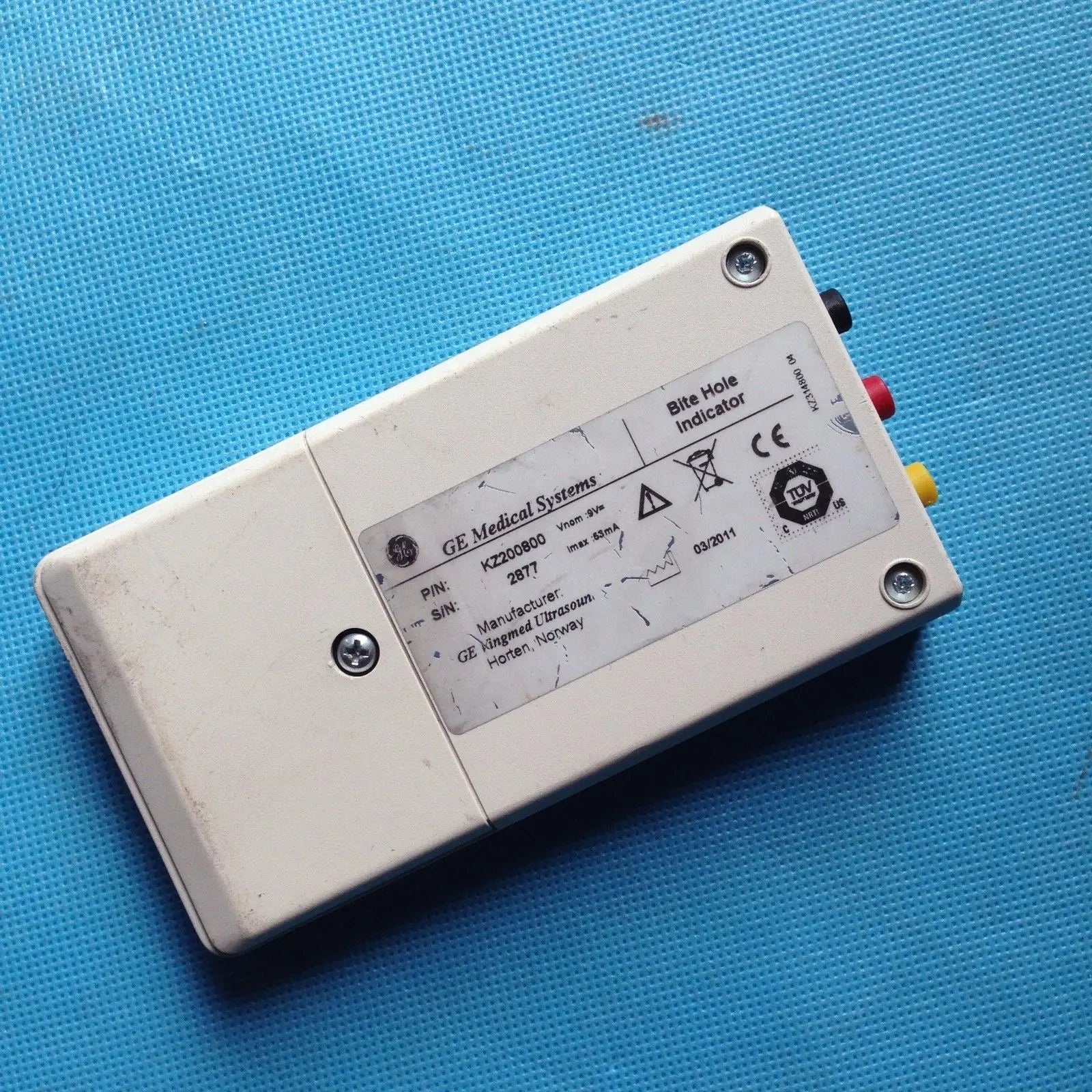 GE Medical Systems Ultrasound Tester Bite Hole Indicator  KZ200800  AS-IS DIAGNOSTIC ULTRASOUND MACHINES FOR SALE
