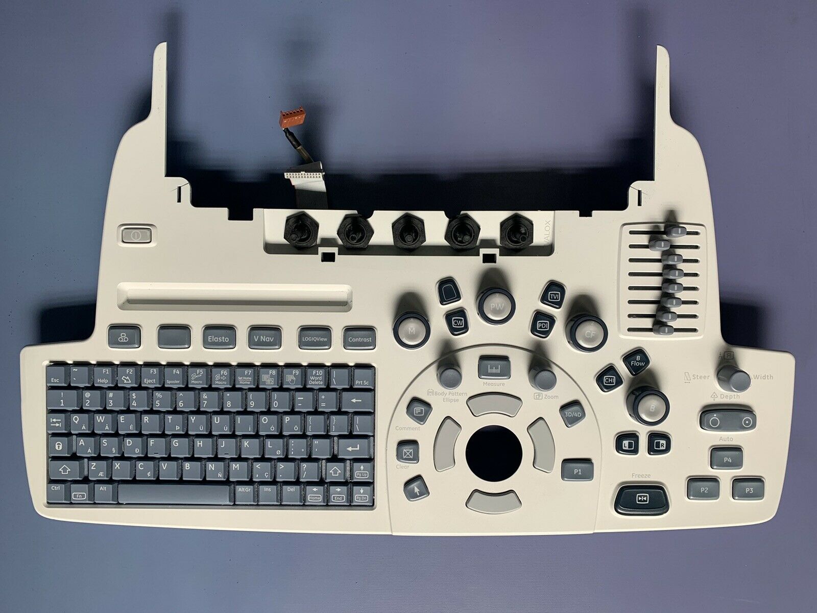 GE LOGIQ E9 ULTRASOUND LOWER OPERATOR USER INTERFACE PANEL P/N: 5207000-72 DIAGNOSTIC ULTRASOUND MACHINES FOR SALE