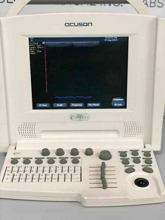 Siemens Acuson Cypress (White) Portable Ultrasound Machine with 7L3 Linear Probe DIAGNOSTIC ULTRASOUND MACHINES FOR SALE