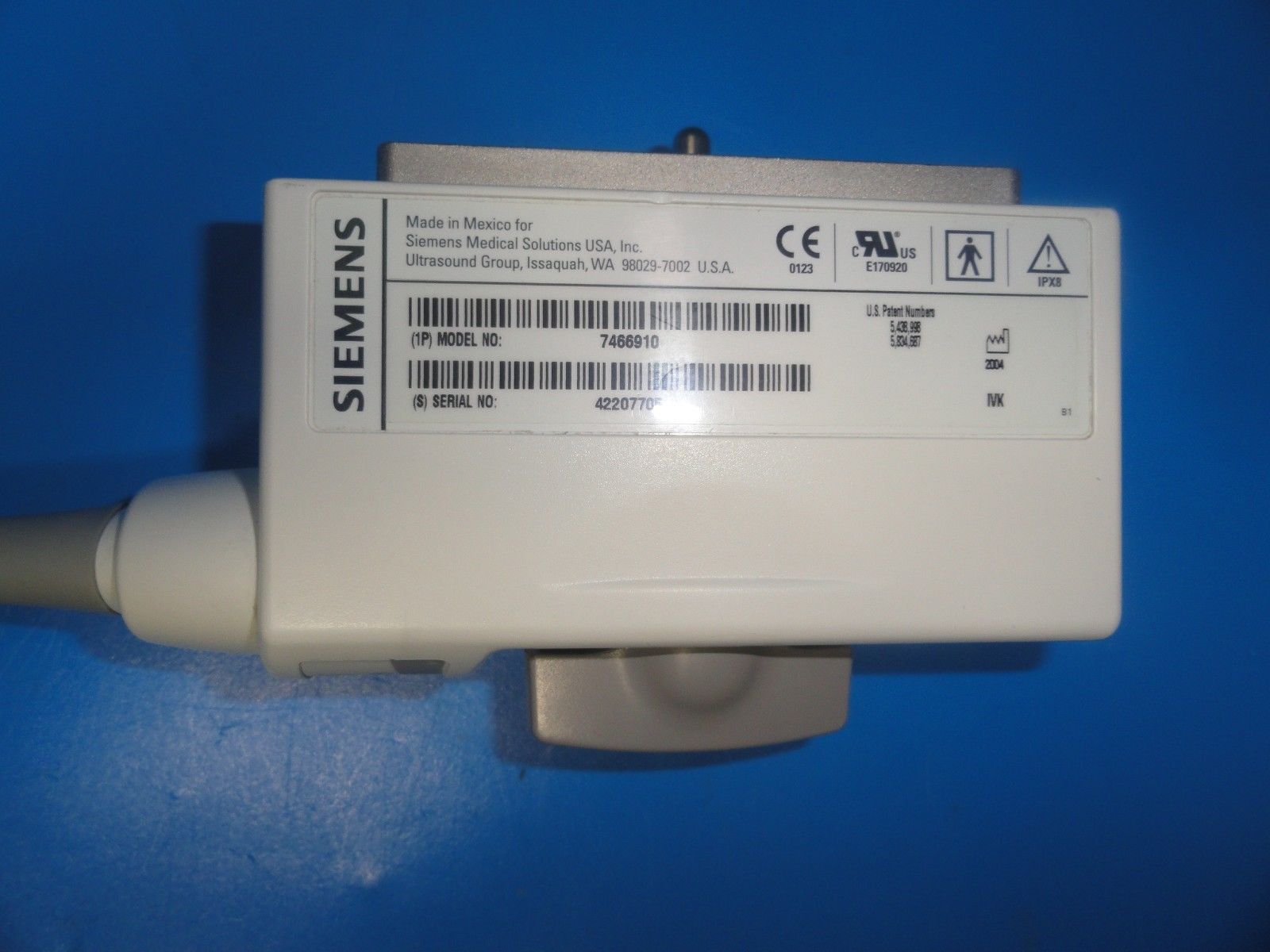 2004 Siemens Acuson Antares PH4-1 P/N 7466910 1-4 MHz Ultrasound Probe ( 6358) DIAGNOSTIC ULTRASOUND MACHINES FOR SALE