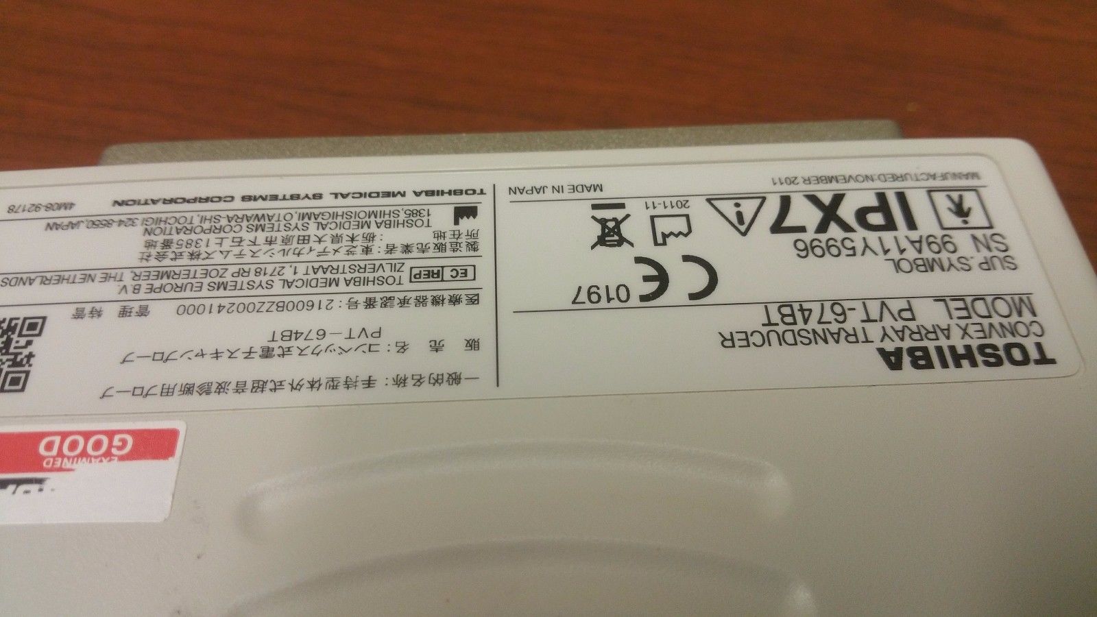 Toshiba PVT-674BT  Convex Ultrasound Transducer Probe DIAGNOSTIC ULTRASOUND MACHINES FOR SALE