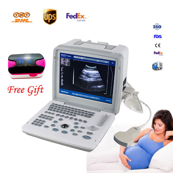 Full Digital Portable Ultrasound Scanner Machine Convex Probe 12inch LCD monitor