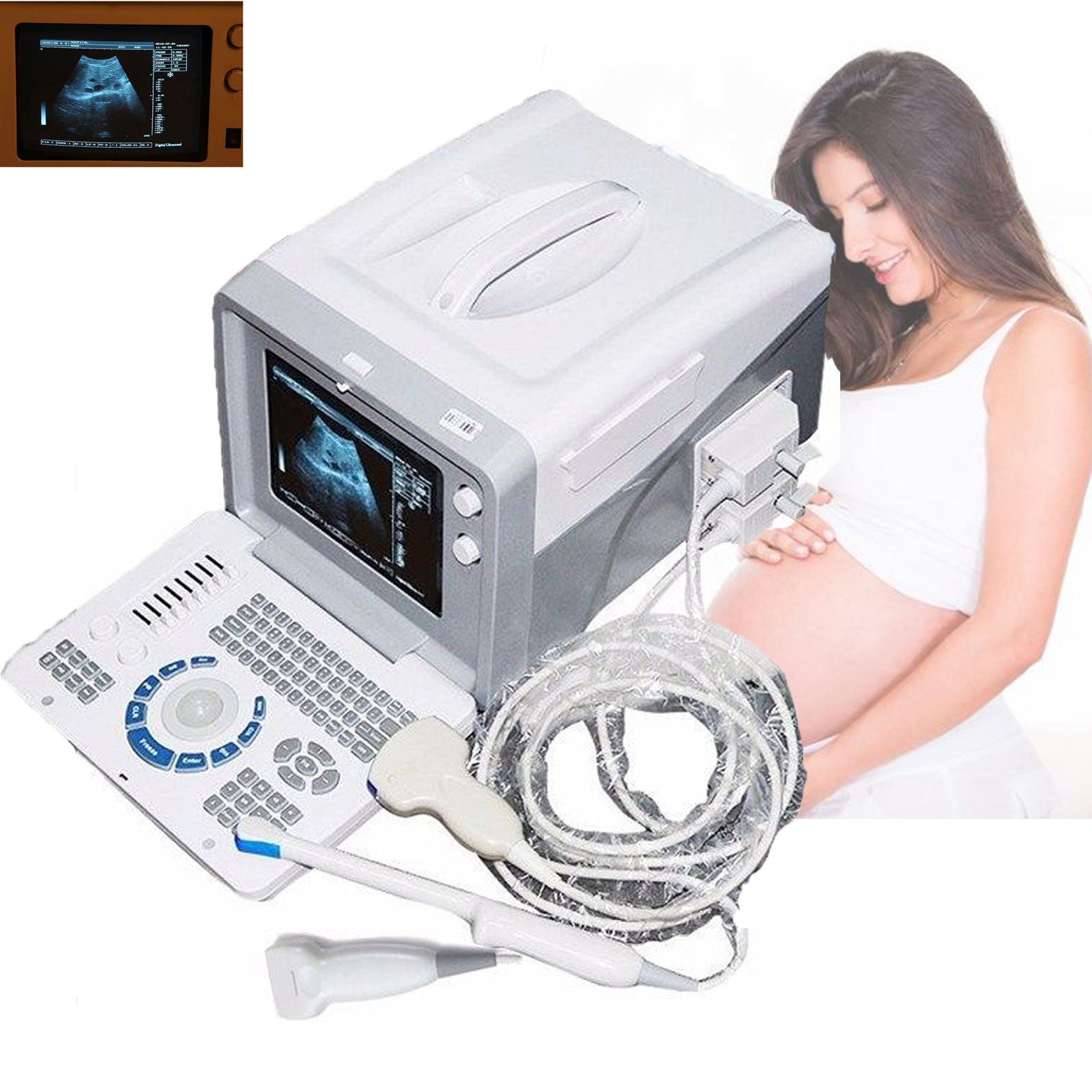 Portable LCD Digital Ultrasound Machine Covex/ Linear/ Transvaginal 3 Probes 3D 190891914545 DIAGNOSTIC ULTRASOUND MACHINES FOR SALE