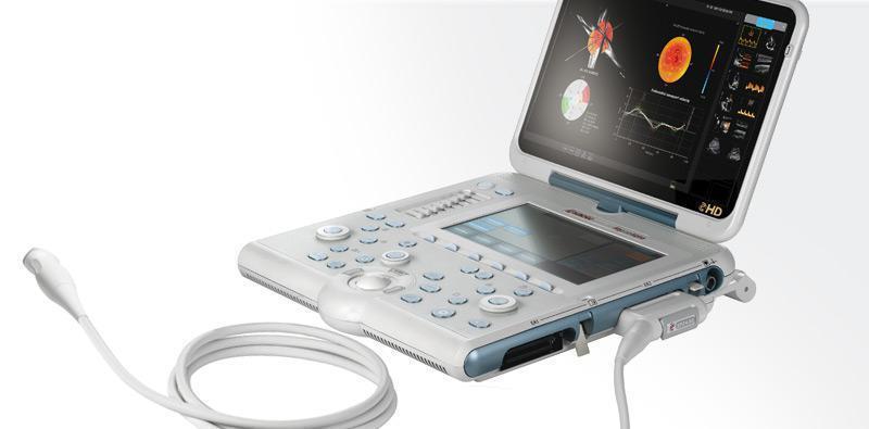 a medical device ultrasound hooked up to a charger