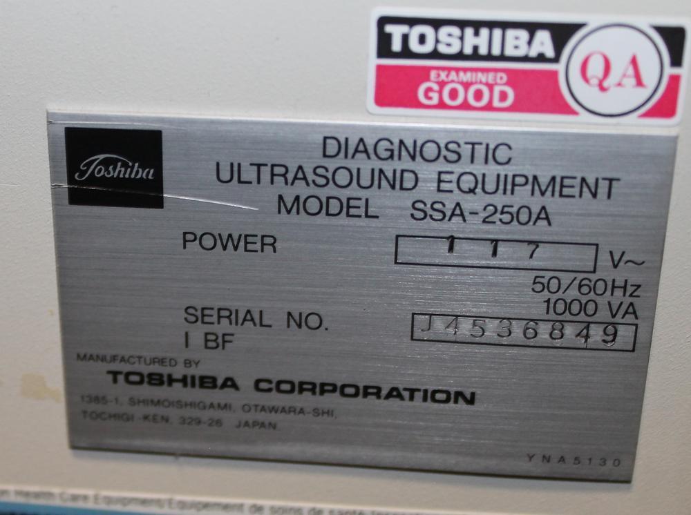 Toshiba Sonolayer SSA-250A Ultrasound Machine PVF-375MT 575MT Probes Ships Free! DIAGNOSTIC ULTRASOUND MACHINES FOR SALE