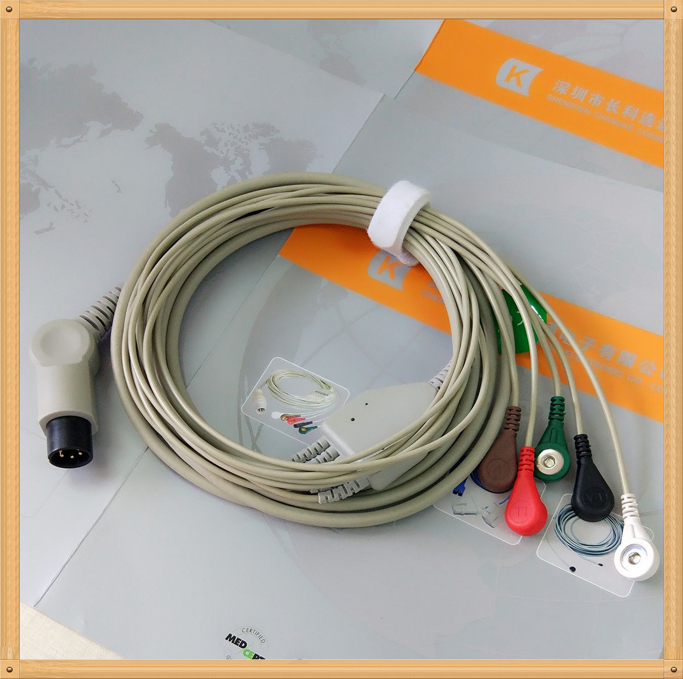 Generic AAMI 6 Pin One Piece ECG Cable 5 Leads Snap AHA DIAGNOSTIC ULTRASOUND MACHINES FOR SALE